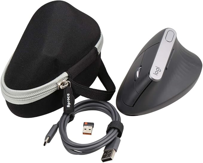 Aproca Case Compatible with Logitech Lift Vertical / MX Vertical Wireless Mouse, Portable Storage Bag for Accessories -Black (Case Only)
