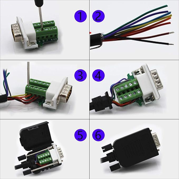 Connector DB9 RS232 D-SUB Serial Adapters (2 PCS Female Adapter)