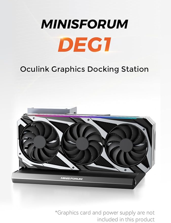 MINISFORUM DEG1 Docking Station,PCIEx16(PCIE4.0x4),with Force Power On, Support ATX/SFX Power Supply