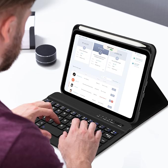 BORIYUAN iPad mini 7th (A17 Pro) Keyboard Case 2024, Detachable Wireless Bluetooth Keyboard Slim Folio Smart Cover with Pencil Holder for iPad mini 7th 2024/6th Generation 2021 8.3 inch - Green