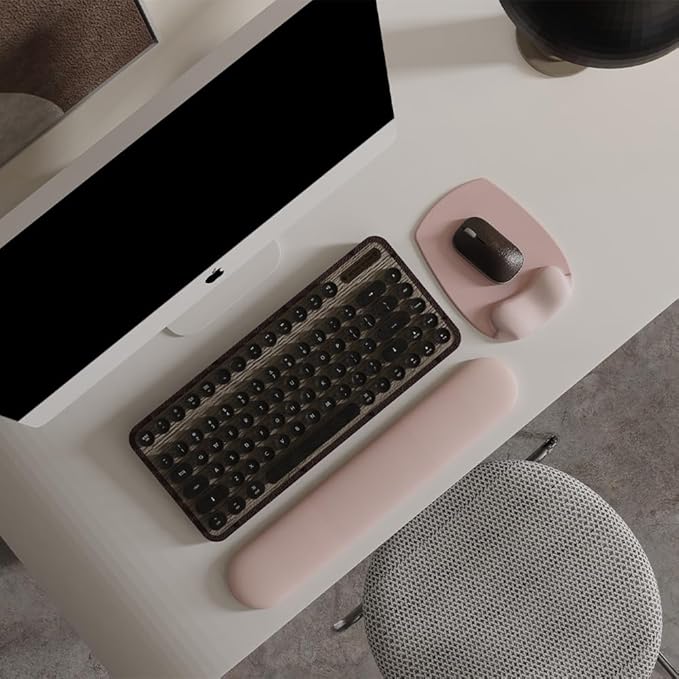 ErgoFlow Gel Wrist Rest Mouse Pad-Ergonomic Cushion for Desk, Cute Aesthetic Computer Decor for Women; Small Mousepad Mat&Laptop Pads-Office, Home Wireless Support&Ergo Accessories Supplies (01Pink)
