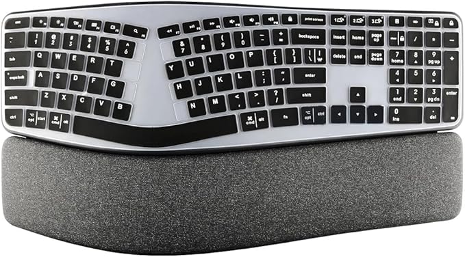 Silicone Keyboard Skin Cover Protector Compatible for Logitech Ergo K860 Wireless Ergonomic Keyboard, K860 Split Keyboard Protective Accessories (Black)