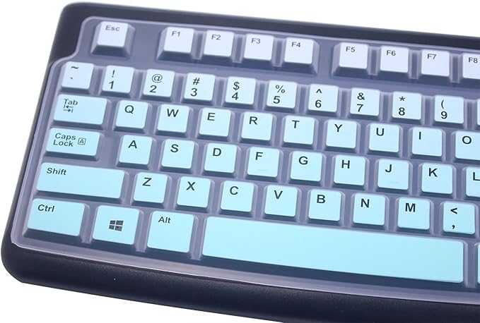 Silicone Keyboard Skin Cover Protector Compatible for Logitech K120 & MK120 Full-Size Wired Keyboard, MK120 & K120 Keyboard Protective Accessories (Ombre Mint)