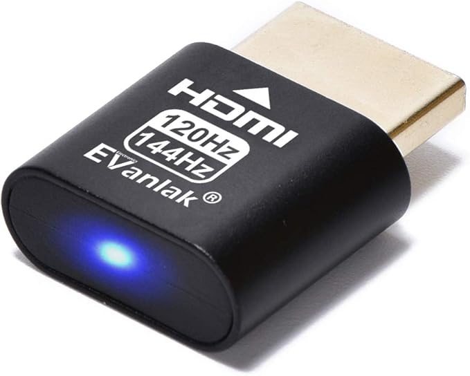 EVanlak HDMI Headless（High Rate240） HDMI Dummy Plug,Headless Ghost, Display Emulator Black 3Pcs