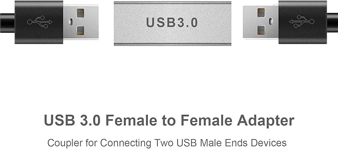 8Pack USB Female to Female Adapter for Connecting Two USB Male Ends Devices,Usba Extension Connector Compatible with MacBook Pro/Air, IPad Pro Google Pixel,Apple Etc.（Silver）