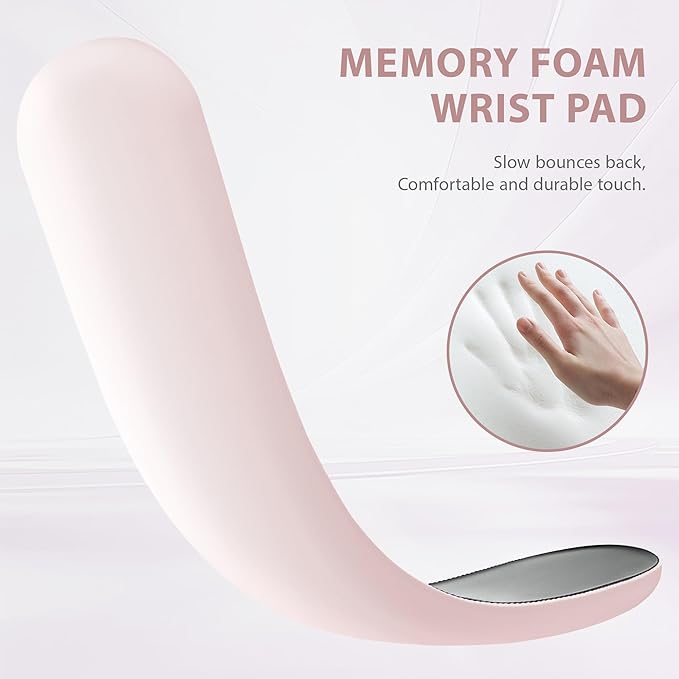 Ospelelf Wrist Rest for Keyboard and Mouse Ergonomic Mouse Pad with Wrist Support Memory Foam Wrist Rest for Computer Keyboard,3-in-1 Gel Mouse and Keyboard Pad for Office Brown