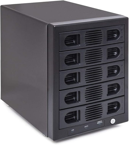 Syba 5 Bay Tool Less Tray Hot Swappable 2.5" 3.5" SATA III RAID HDD External USB 3.0 Enclosure Windows MacOS SY-ENC50118