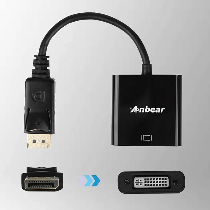 DisplayPort to DVI Adapter, Display Port to DVI-D Adapter (Male to Female) Compatible with Computer,Desktop,Laptop,PC