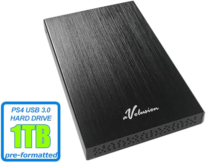 Avolusion HD250U3 1TB USB 3.0 Portable External Gaming Hard Drive (for PS4, Pre-Formatted)