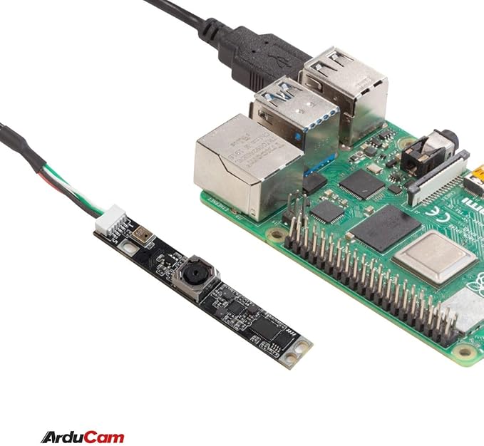 Arducam 5MP Autofocus USB Camera Module for Raspberry Pi, 2592(H)×1944(V)@30fps Lightburn Camera with Single Microphone, Mini-Sized Webcam for Linux, Windows, and Android