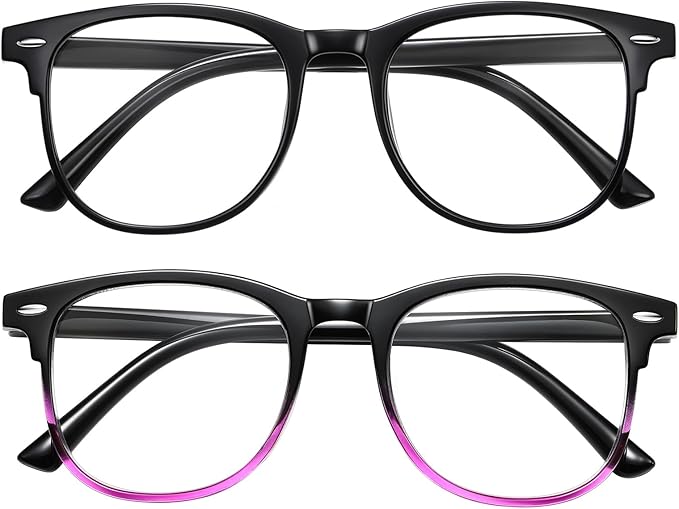 Okany Blue Light Blocking Glasses for Women Men Woman Black Computer Screen Filter Gaming Glasses Womens Mens 99.9% Blue Light Blocker Round Fashion Eye Glasses