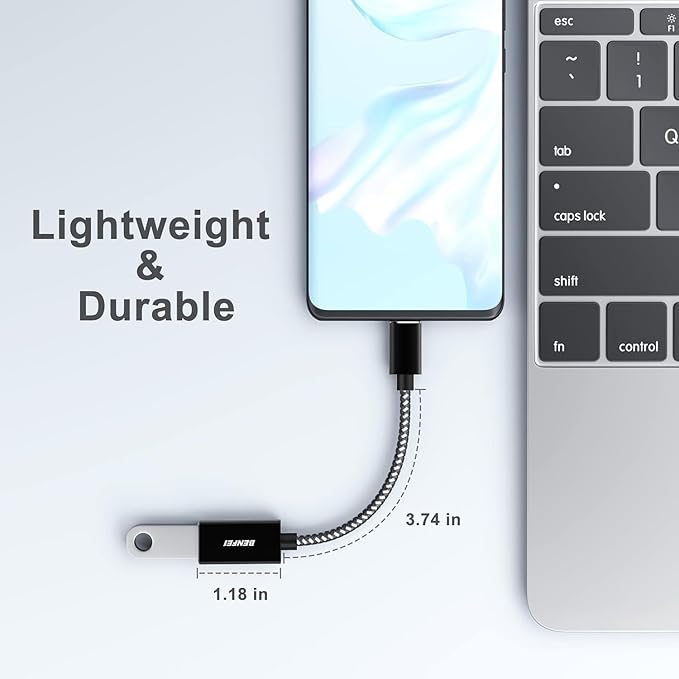 BENFEI USB C to USB 3.0 Adapter, 2 Pack USB C to A Male to Female Adapter Compatible with MacBook 2022 2021 2020, Samsung Galaxy Note 20, Galaxy S20 S21, Google Pixel, Nexus, and More