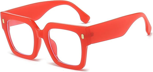 Fashion Oversized Blue Light Blocking Glasses for Women Men Trendy Big Square Frame Computer Eyeglasses