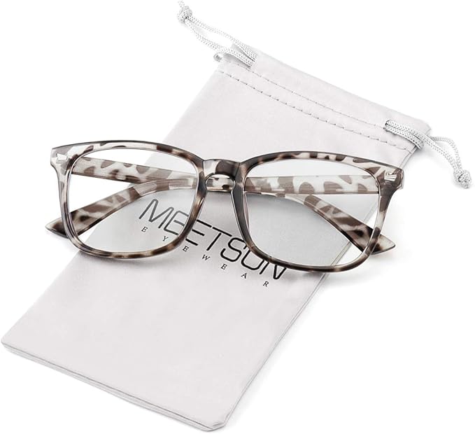 MEETSUN Blue Light Blocking Glasses Women Men, Anti Eye Strain Headache (Sleep Better),Computer Glasses UV400 Transparent Lens (Leopard tortoise-Transparent Clear Lens, 53)