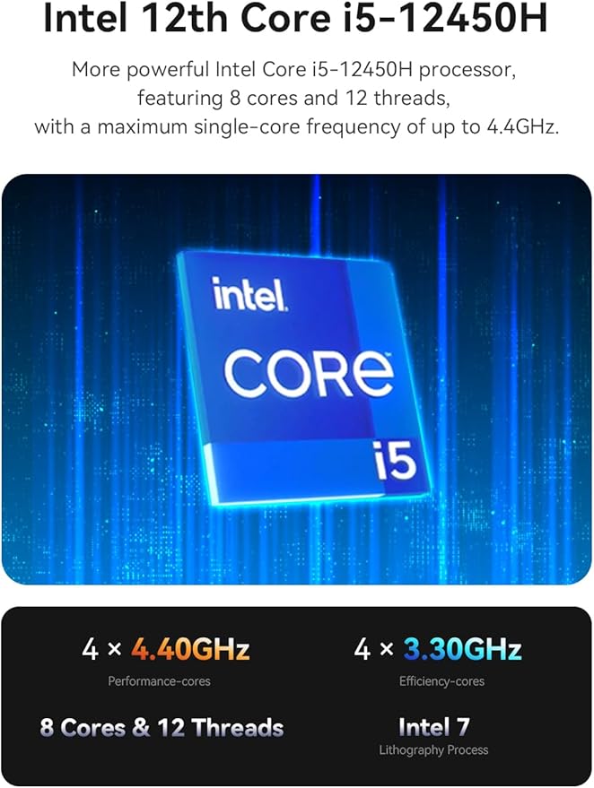 4-Bay All-Flash NAS Server with Intel i5-12450H | 32TB M.2 NVMe SSD NAS | 4X 10GbE Network Storage | 64GB Expandable Memory | Personal Cloud/Home NAS | HDMI/Mini-DP 4K@60Hz Output (Diskless)