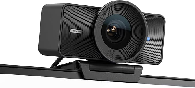 Elgato Facecam 4K - 4K60 Studio Webcam, DSLR-Like Control, Cinematic Effects, 49mm Lens Filters, HDR, Uncompressed Video, Optimized Focus Area | USB-C for PC & Mac