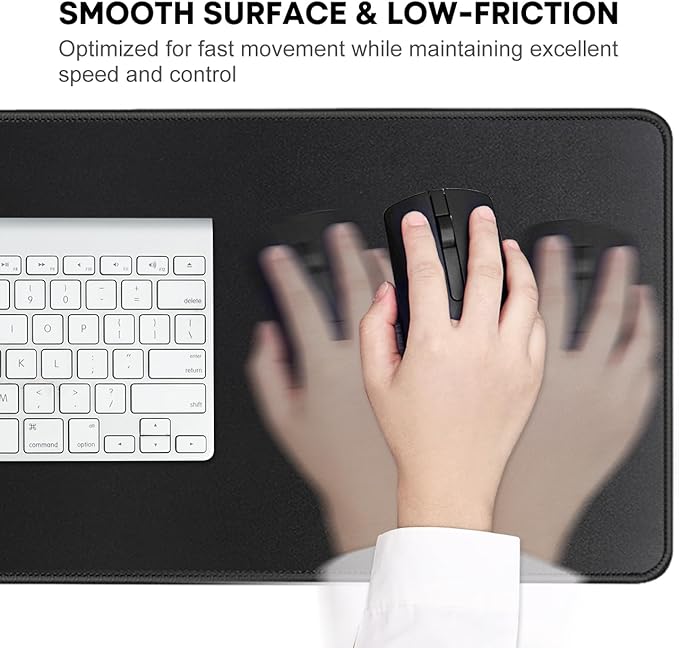 JIKIOU Large Cloud Mouse Pad Waterproof with Cloud Keyboard Wrist Pad and Cloud Mouse Wrist Pad Set, Ergonomic Computer Desk Wrist Support Mousepad for Keyboard and Mouse 31.5x11.8in (Black)