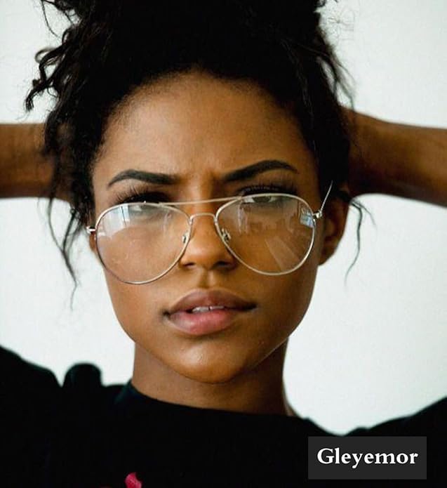 Gleyemor Blue Light Aviator Glasses for Women Men, Metal Frame Anti Blue Light Lens Computer Glasses