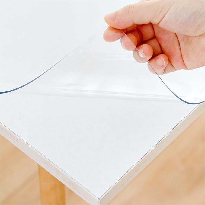 16 x 22 Inch Clear Table Cover Protector, Clear Desk Mat, Table Protector, 1.5mm Plastic Table Cover, Vinyl Table Protector, Desk Mats on Top