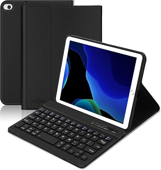 BORIYUAN for iPad mini 1 2 3 4 5 Case with Keyboard, Detachable Wireless Bluetooth Keyboard, Slim Magnetic Folio Protective Cover Case with Pencil Holder for iPad mini 7.9 inch, Auto Sleep/Wake