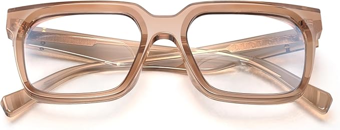 VISOONE Rectangle TR90 Blue Light Blocking Glasses Computer Eyewear with Preppy Look for Women and Men Cougar