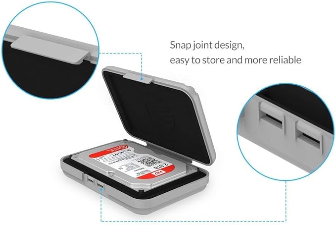 ORICO Hard Drive Case 3.5 inch HDD Storage Protective Bag Anti-Static and Shockproof External Hard Drive Suit for WD,Seagate,Toshiba-PHXGY