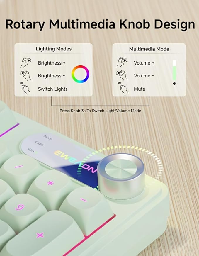 C98 Wired Keyboard and Mouse Combo, Wired Ergonomic Computer Keyboards with Wrist Palm, Double-Shot Keycaps, Silent RGB Backlight Quiet Keyboard for Windows/MAC/PC - Green