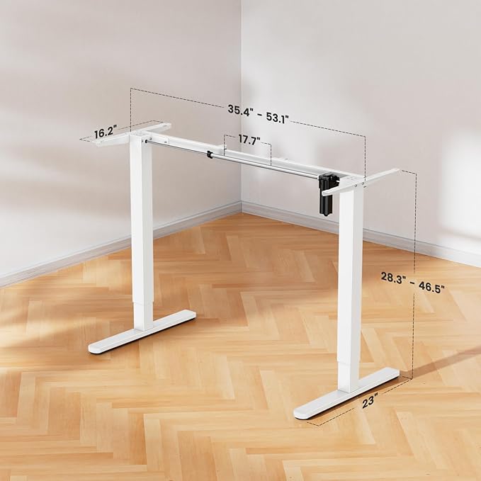 ErGear Electric Standing Desk Legs, 4 Memory Height Settings Height Adjustable Desk Frame, Sit Stand Table Legs Up to 47.2", Ergonomic Stand up Converter Base Workstation, White Frame Only