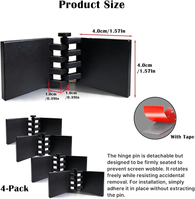 4 Pack Dual Monitor Alignment Tool - Invisible Dual Screen Alignment Connector for VESA Mounts & Monitor Stands| Universal Fit Multi-Monitor Connector for Racing Sims, Multitasking
