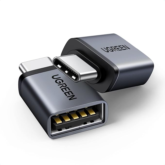 UGREEN USB C to USB A 3.2 10Gbps OTG Adapter 2 Pack Compatible with iPhone 17 Pro Max Air 16 15 MacBook Air iMac iPad Galaxy Tab S9 S25,Black