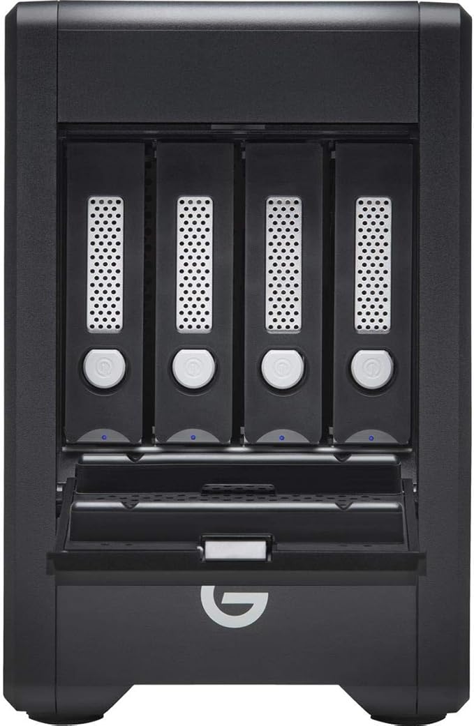 G-Technology 40TB G-Speed Shuttle Thunderbolt 3 with ev Series Bay Adapter – Transportable 4-Bay Raid Storage Solution – 0G10082-1