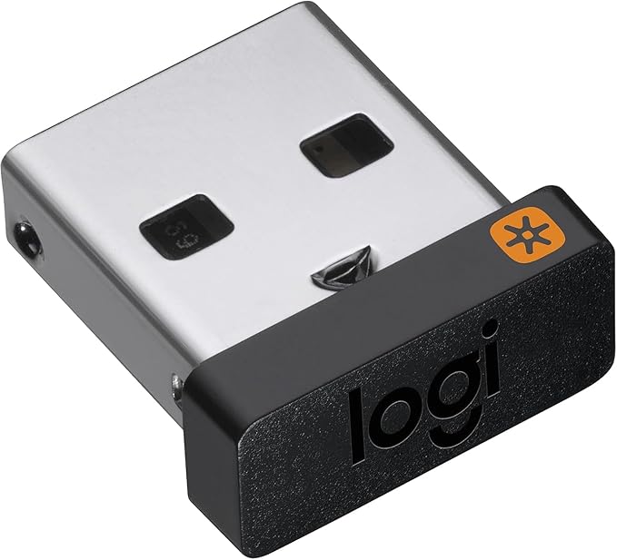 Logitech USB Unifying Receiver, 2.4 GHz Wireless Technology, USB Plug Compatible with All Unifying Devices Like Wireless Mouse and Keyboard, PC/Mac/Laptop - Black