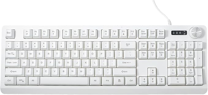 Wired RGB Membrance Keyboard. 100 Percent Mini Creamy LED Computer Keyboard .Small Ergonomic Clicky Teclado with ABS Backlit Unreplaceable Keycaps. for PC Laptop MAC Gamer. (White)