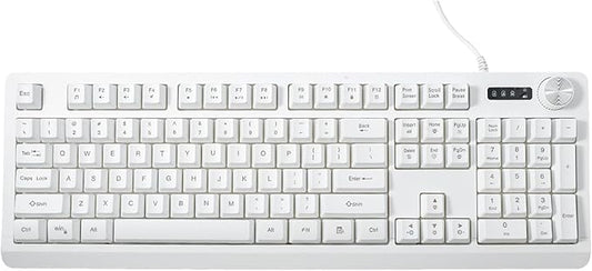 Wired RGB Membrance Keyboard. 100 Percent Mini Creamy LED Computer Keyboard .Small Ergonomic Clicky Teclado with ABS Backlit Unreplaceable Keycaps. for PC Laptop MAC Gamer. (White)
