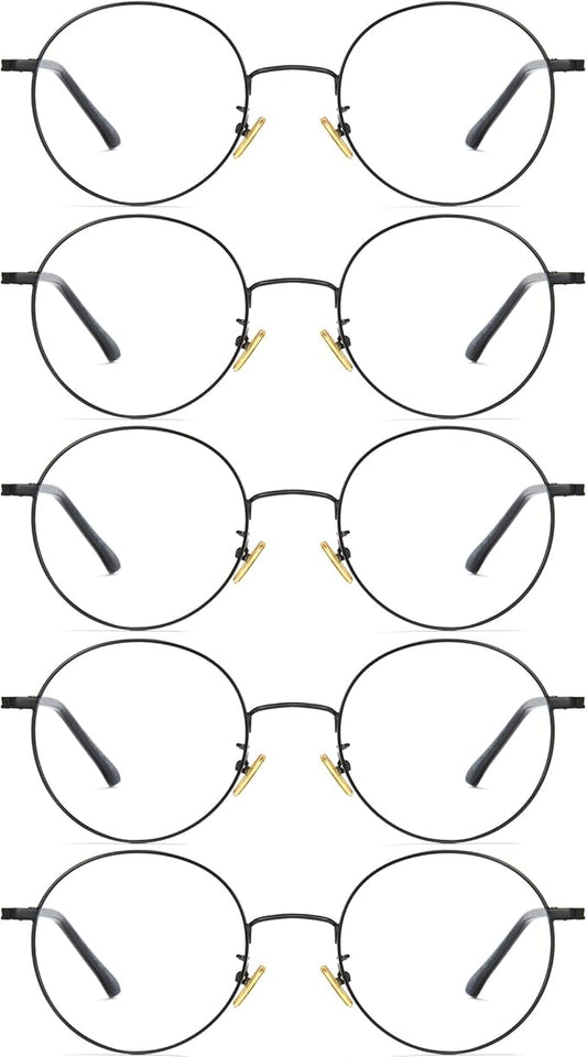 Cyxus Blue Light Glasses for Men and Women, Round Metal Frame Computer Eyeglasses for Office, Gaming, Reading 8090
