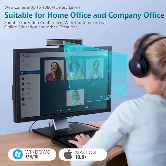 CA20 Face Recognition USB IR Camera for Windows Hello Windows 11, Web Camera Up to 1080P (Entry Level) with Dual Omnidirectional Microphone for Video Conference and Home Office