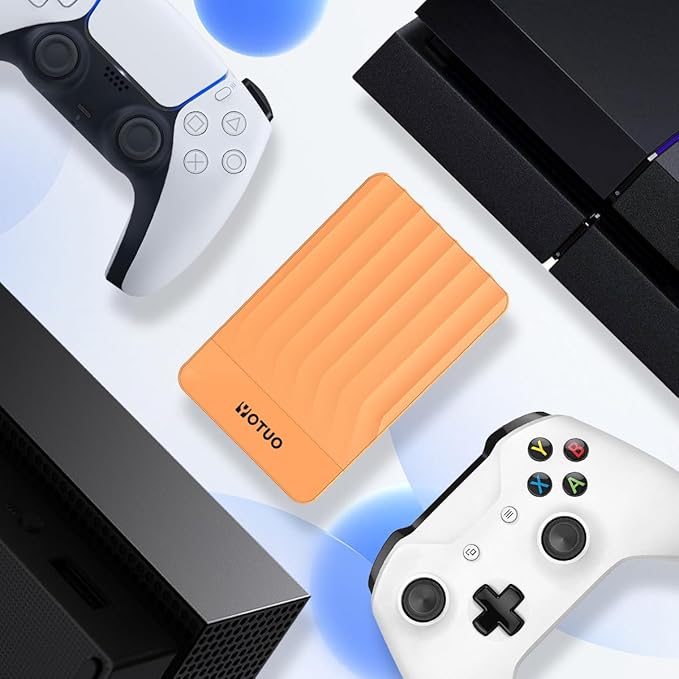 Portable External Hard Drive Storage Expansion Mobile HDD USB 3.0 for PC, Mac, Desktop, Laptop, PS4, PS5, Xbox One X/S, Xbox 360, Xbox Series X/S, Office & Game (Orange, 750GB)