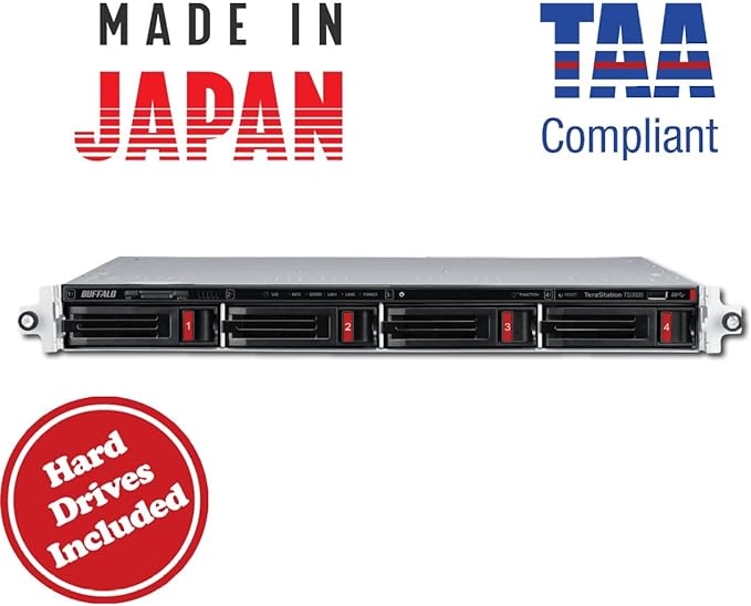 BUFFALO TeraStation 3420RN 4-Bay SMB 8TB (4x2TB) Rackmount NAS w/Hard Drives Included Network Attached Storage