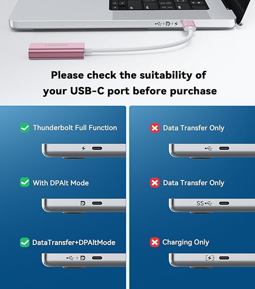 QGeeM USB C to HDMI Adapter 4K@60Hz,Type-C Thunderbolt 3/4 to HDMI Adapter Converter,Compatible for MacBook Pro,iPhone17 Max Plus,iPad Air,XPS,Galaxy S24Ultra,iMac Mini Etc.