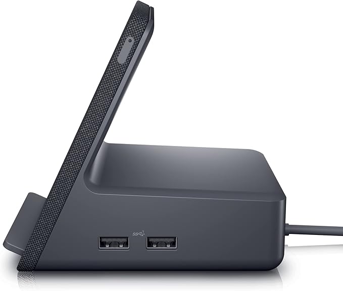 Dell HD22Q Dual Charge Docking Station, Qi Wireless Charging (USB-C, DisplayPort, HDMI, 4X USB, RJ45) Black