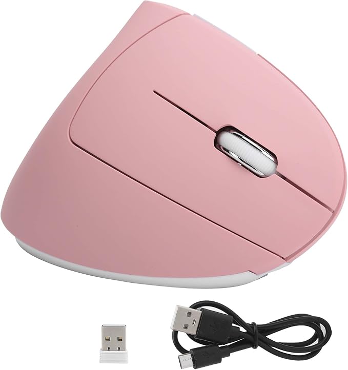 Hilitand Ergonomic Vertical Mouse, 2.4G Optical Game Mouse, RGB Backlight, Adjustable 4-Level 2400DPI, 6 for PC/Laptop Desktop()
