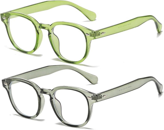 NIDOVIX Retro Round Blue Light Blocking Glasses for Men Women, Vintage Frame Non-prescription Computer Reading Eyeglasses