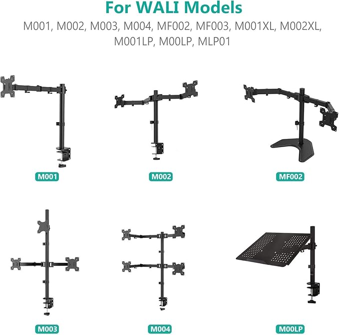 WALI C Clamp Base Stand Mounting Accessory, Desk c-clamp for WALI Monitor Mount Workstation System (C-CLAMP), Black