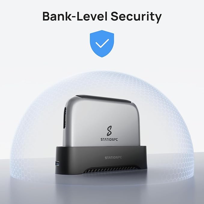 PocketCloud Portable NAS with M.2 NVMe & SD Slots, up to 8TB Capacity (Diskless), One-Click Backup,Supports Wi-Fi 6, LCD Display, App Control, 3200mAhx2 Replaceable Batteries for Outdoor Use