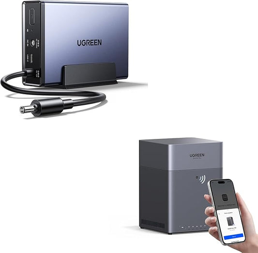 UGREEN NAS US3000, 12000mAh Uninterruptible Battery Power Supply Bundle with UGREEN NAS DH4300 4-Bay with 120TB Storage Capacity