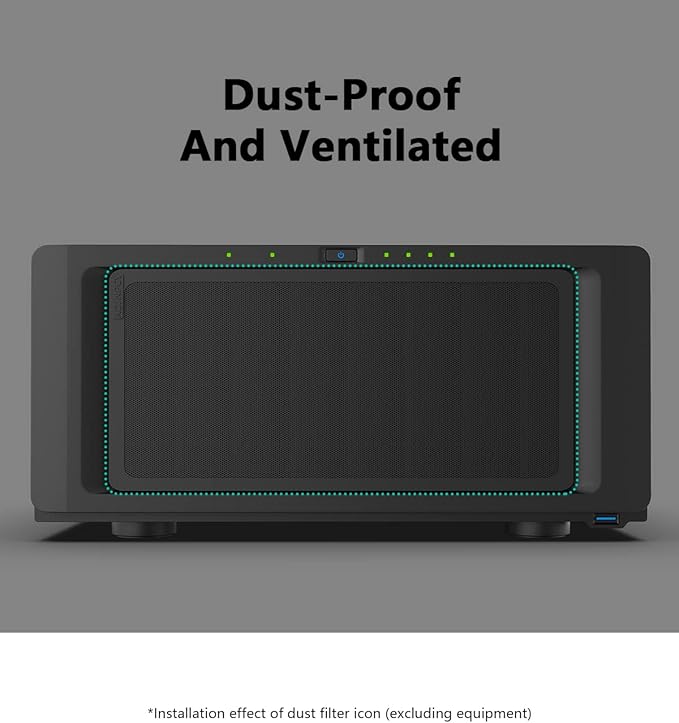 Dust Filter for Synology NAS DS1821+ Dustproof PVC Cover - Black