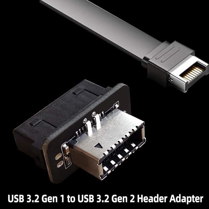 USB 3.2 Gen 1 to USB 3.2 Gen 2 Header Adapter Front Panel Connector Motherboard 19Pin USB 3.0 to Type-E/USB C