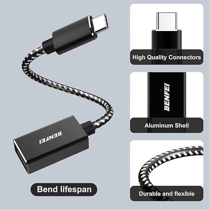 BENFEI USB C to USB 3.0 Adapter, 2 Pack USB C to A Male to Female Adapter Compatible with MacBook 2022 2021 2020, Samsung Galaxy Note 20, Galaxy S20 S21, Google Pixel, Nexus, and More