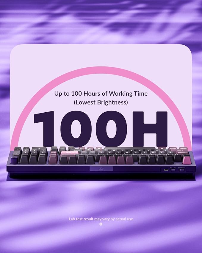 Keychron Q5 Pro Wireless QMK/VIA Mechanical Keyboard, Full Customizable 96% Layout with Programmable Knob, Hot-swappable K Pro Brown Switch Compatible with Mac Windows Linux - Purple