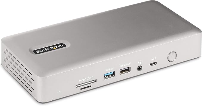 StarTech.com Thunderbolt 4 Dock - Dual 4K MacBook Pro and M4 Air, Quad Monitor 4K Windows, 16 Port 40Gbps Laptop Docking Station with 100W Charging, 2 x HDMI, 2 x DisplayPort (132N-TB4USB4DOCK)
